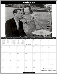 April 2009 - Cary Grant Calendar