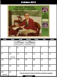 October 2011 - Cary Grant Calendar