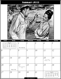 January 2013 - Cary Grant Calendar